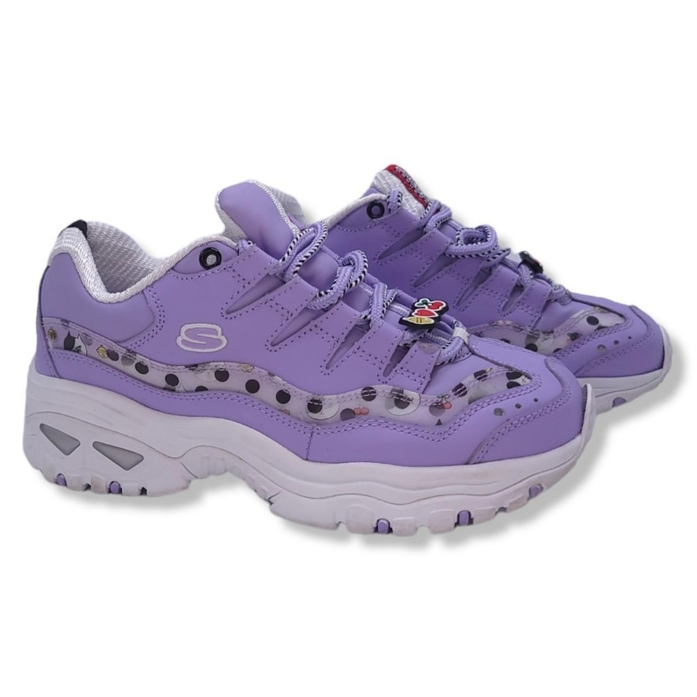 Skechers animated outlook line friends chunky pastel purple sneakers shoes 7